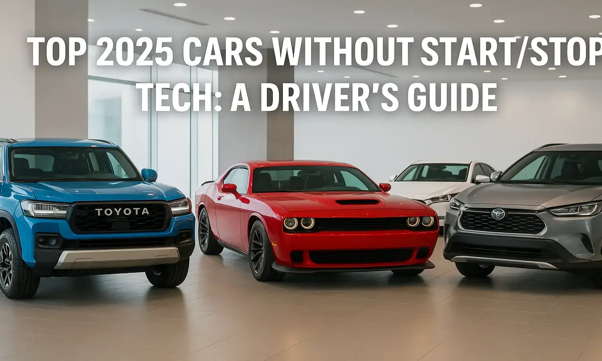 Top 2025 Cars Without Start/Stop Tech: A Driver's Guide