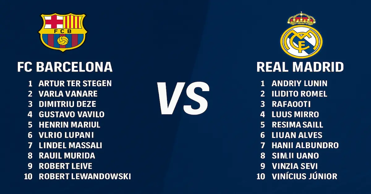 FC Barcelona vs Real Madrid Lineups: Complete Guide for El Clásico 2025