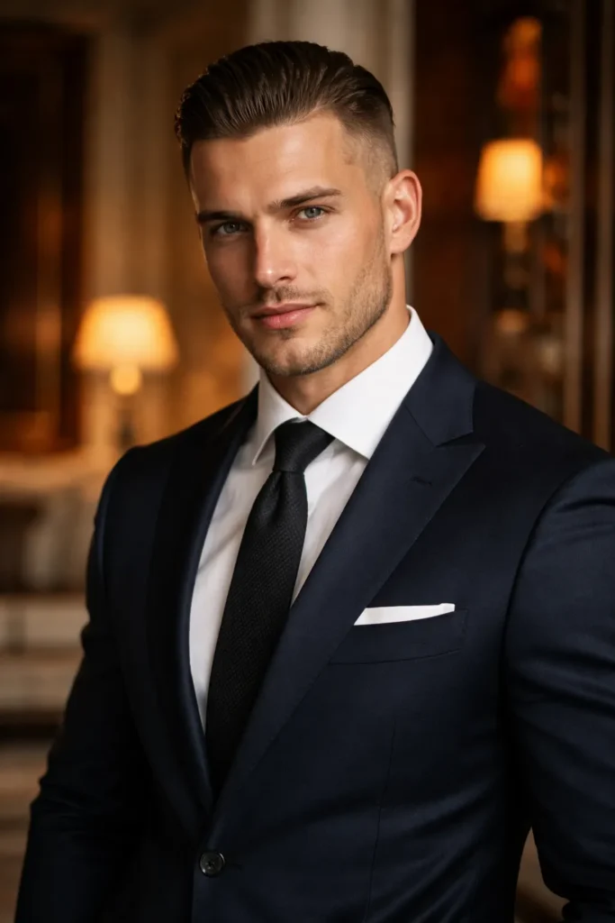 Bald Fade with Slick Top