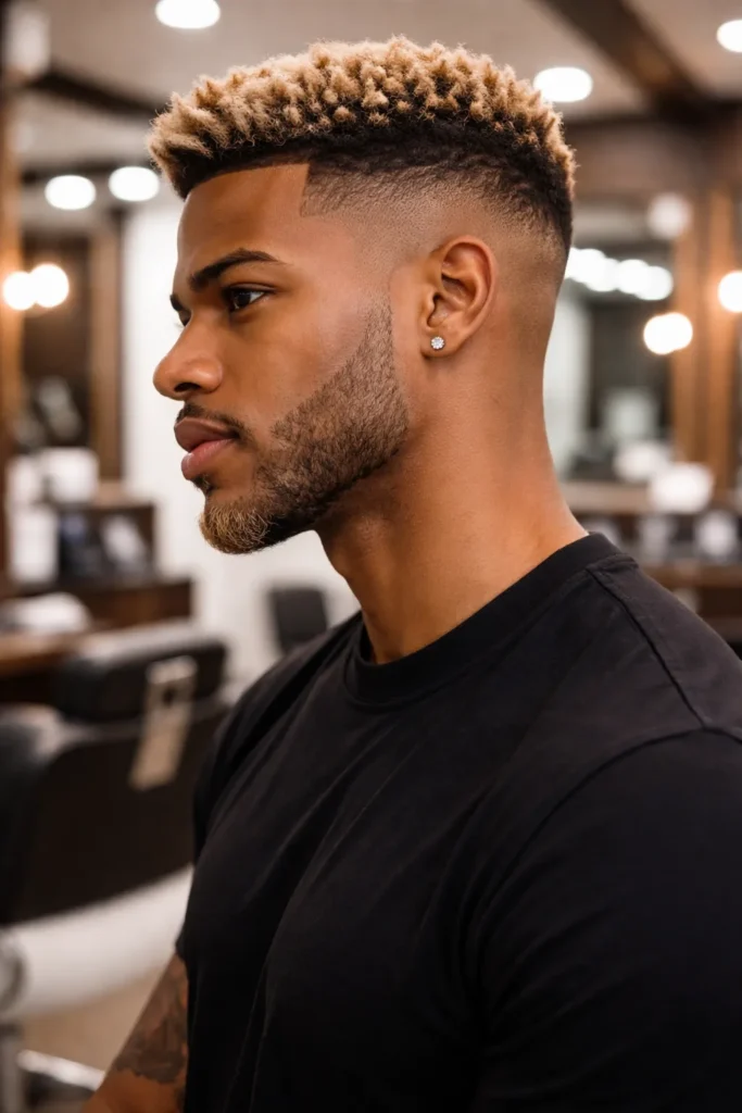 Blonde Beard with High Fade Blend