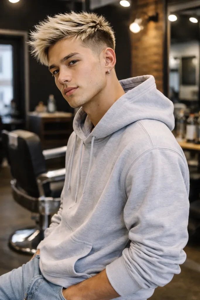 Blonde Undercut with Textured Length on Top