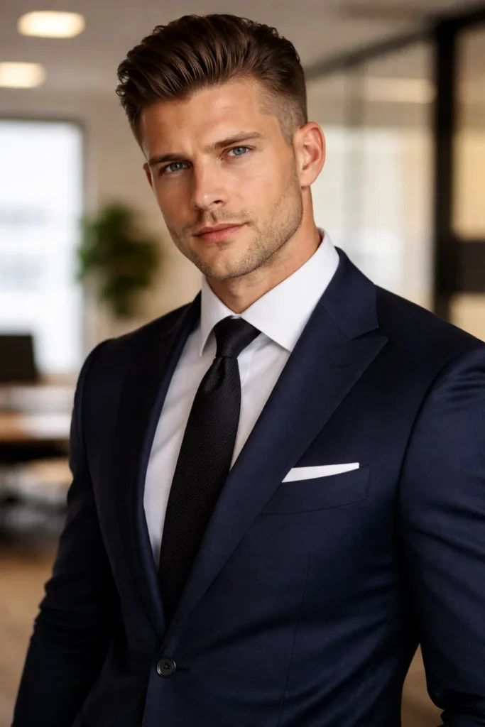 Brushed Back Fade with Clean Blend