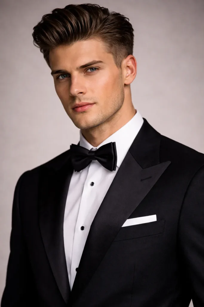 Brushed-Back Undercut with Length Contrast