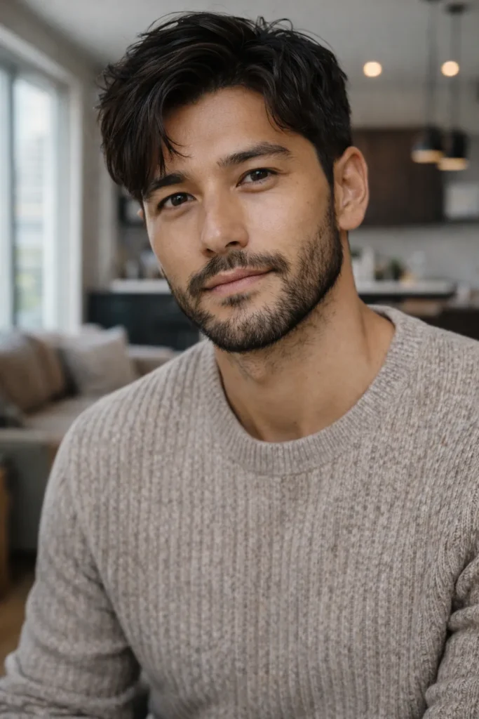 Brushed Down Beard with Natural Shine