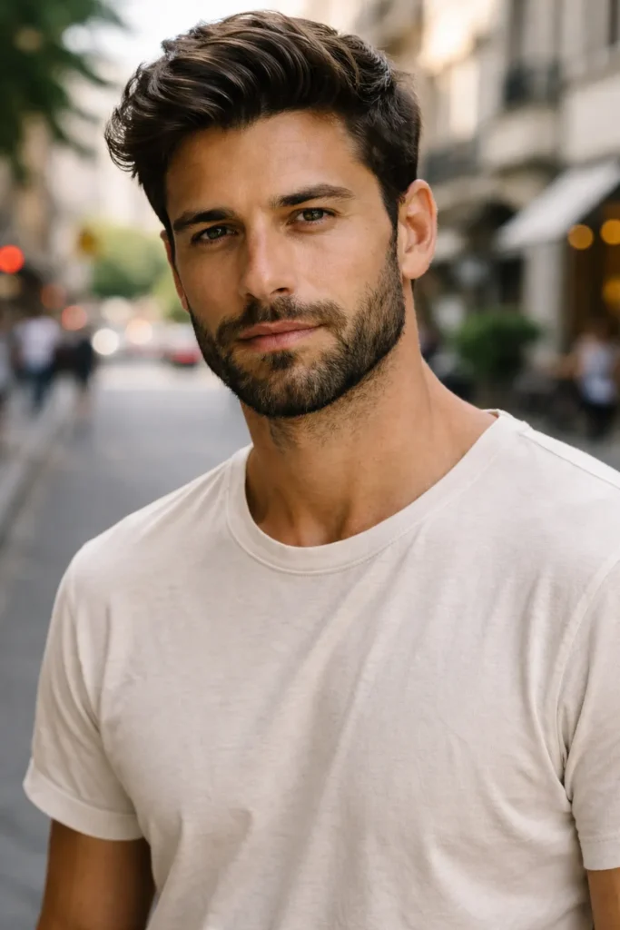 Brushed Forward Beard with Thick Texture