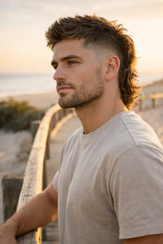 Burst Fade Mullet