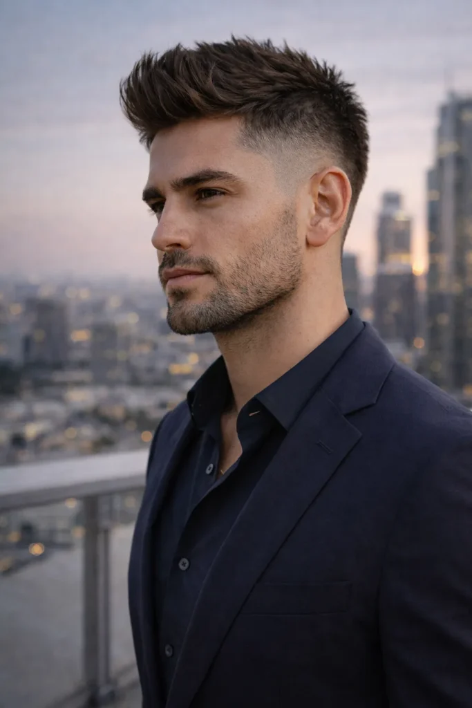 Burst Fade with Quiff