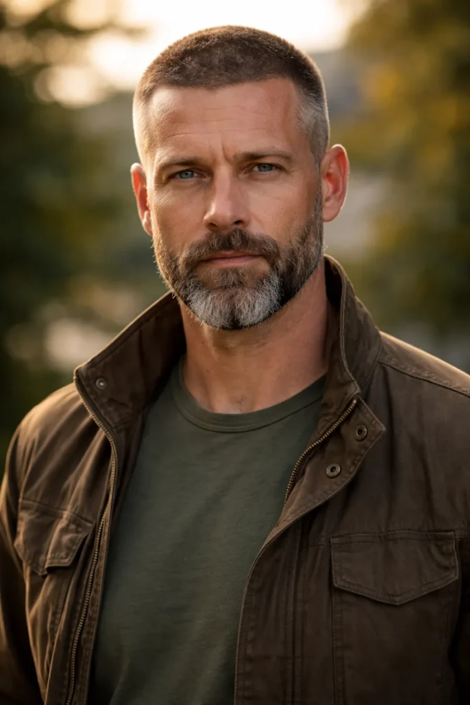 Buzz Cut with Full Beard