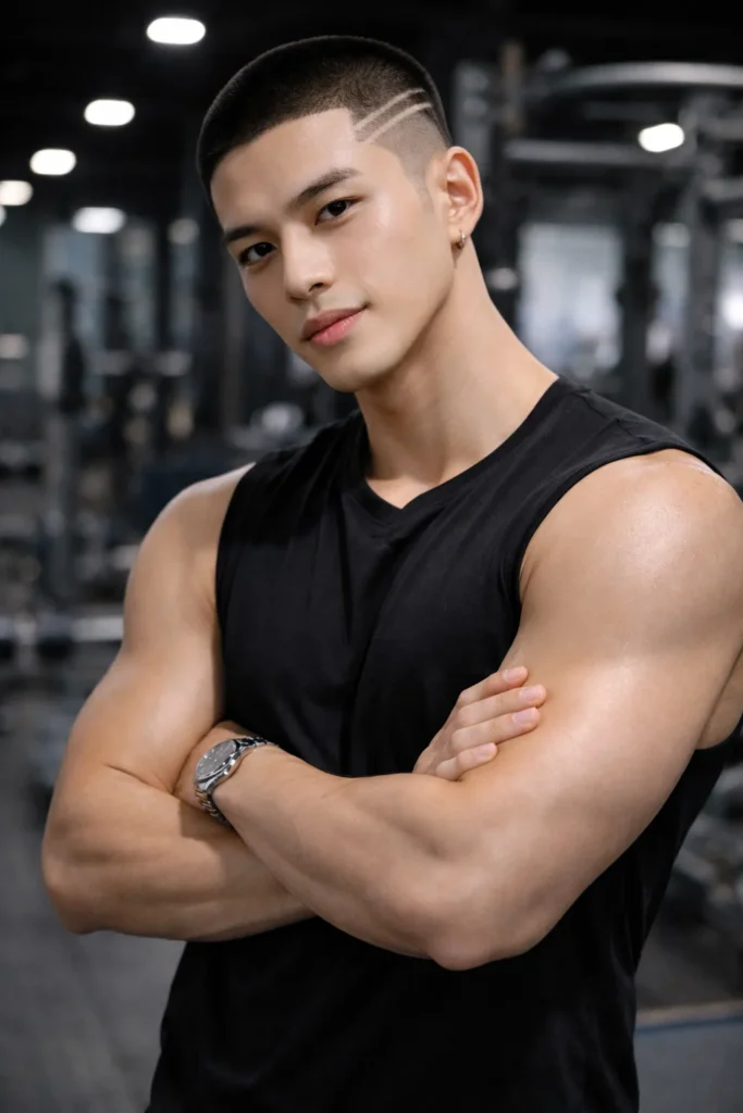 Buzz Cut with Line Detail