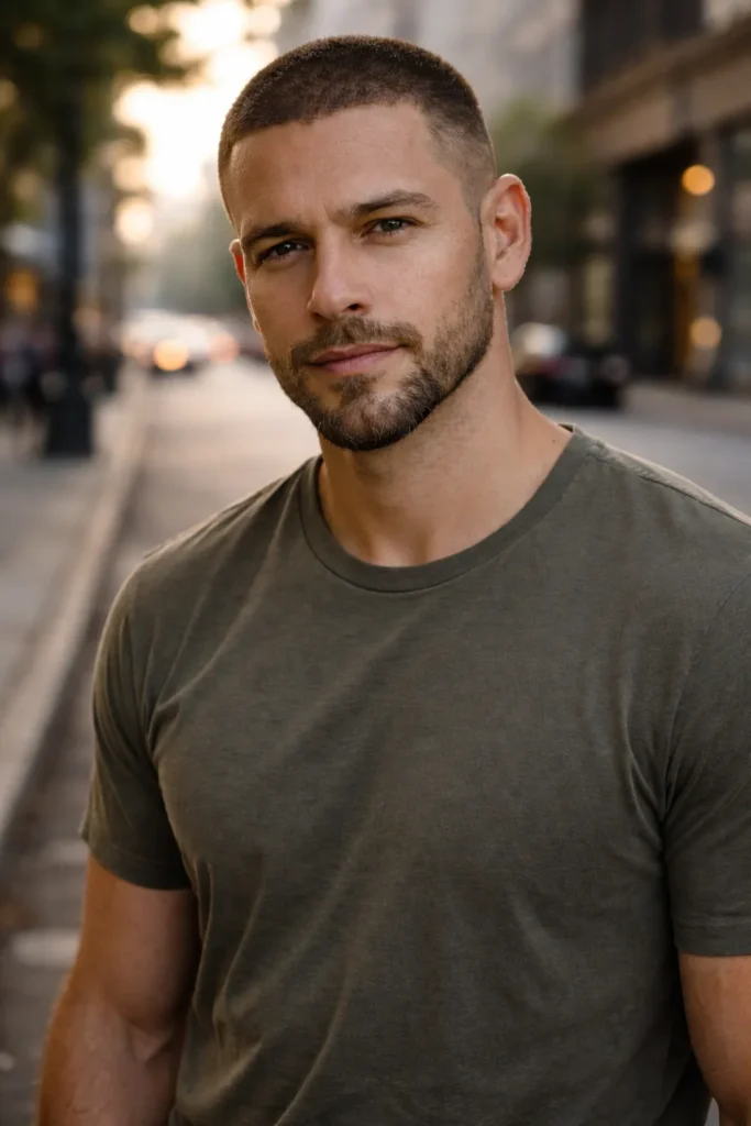 Buzz Cut with Short Beard