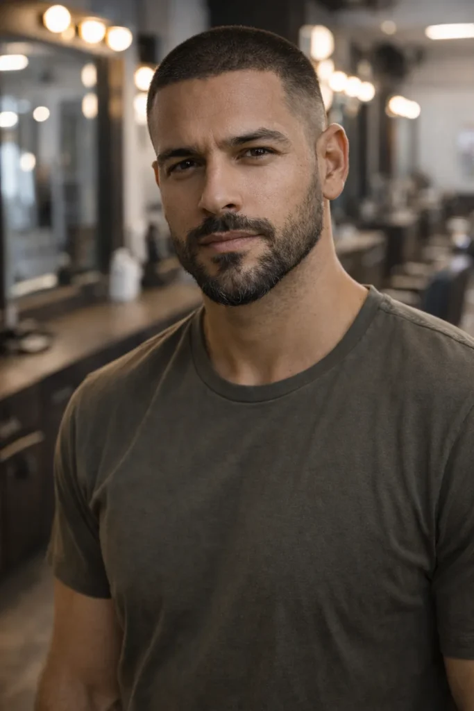  Buzz Cut with Tapered Beard