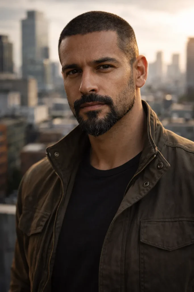  Buzz Cut with Van Dyke Beard