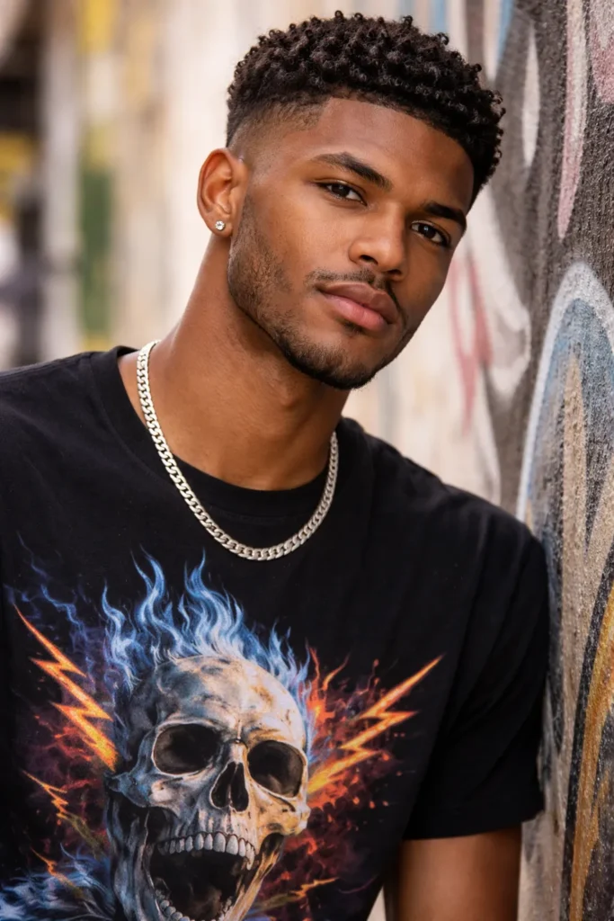 Caesar with Natural Curl Texture