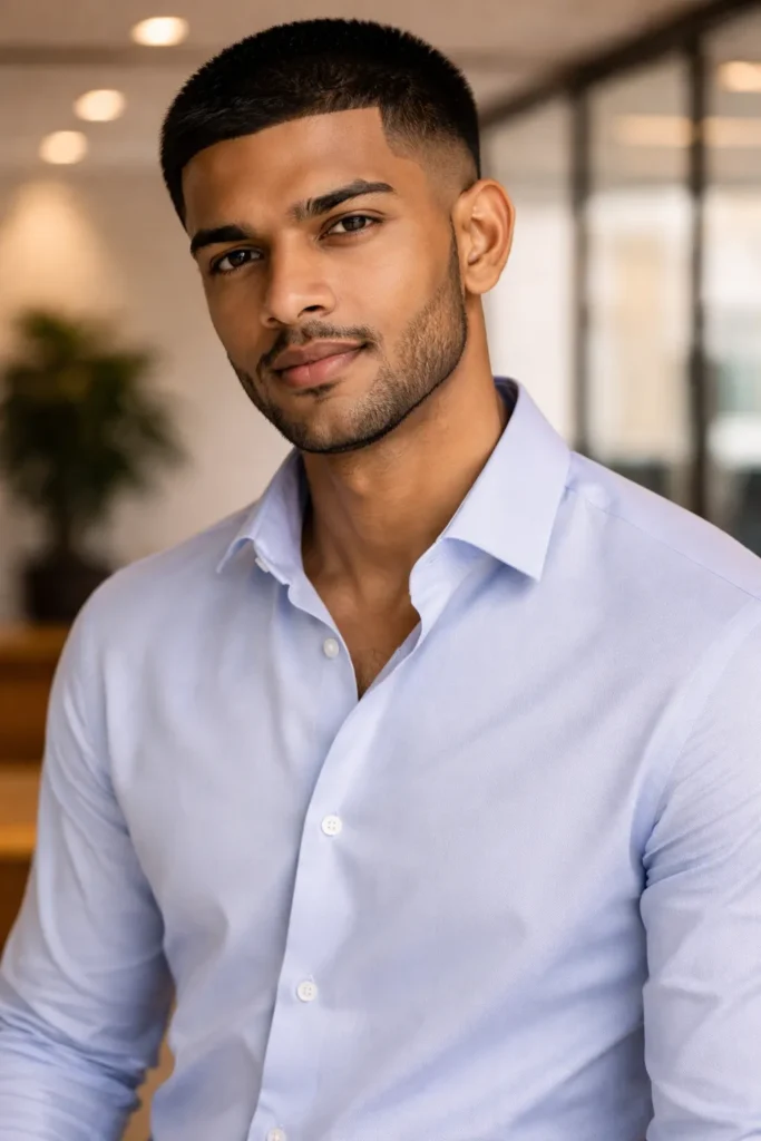 Tapered Caesar with Clean Edges