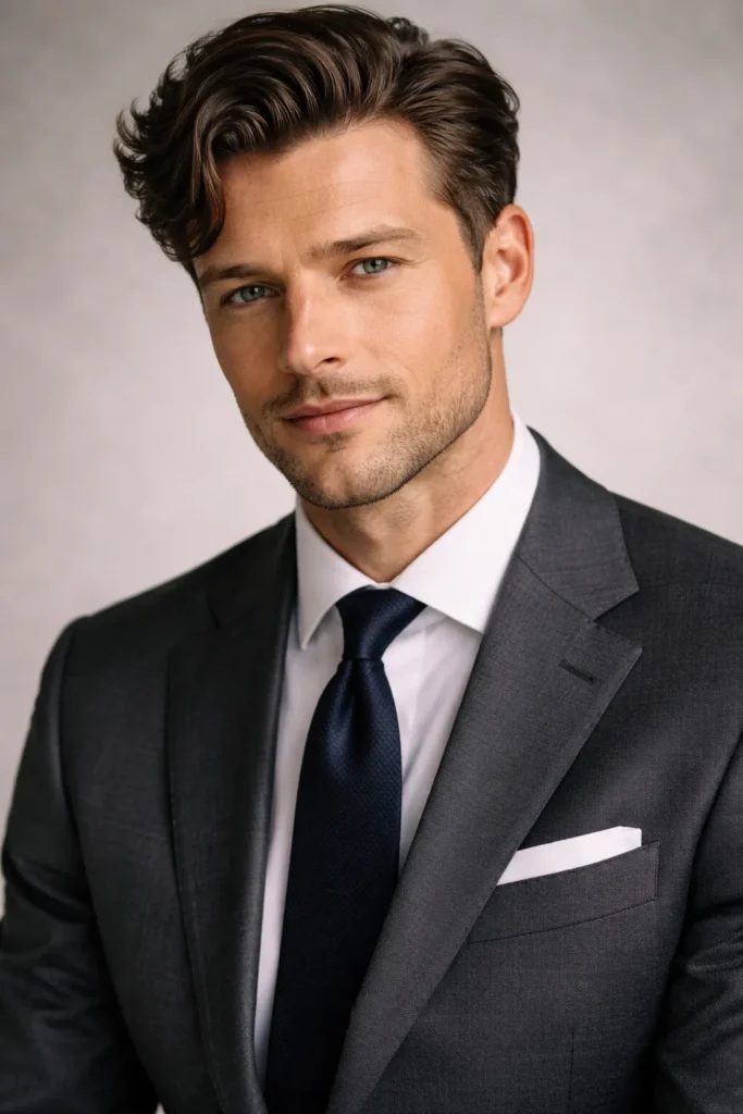 Classic Wavy Side Part