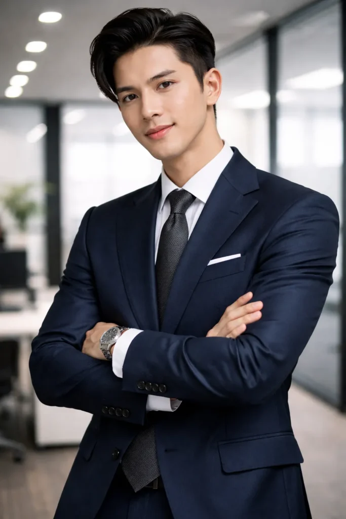 Combed Over with Low Fade