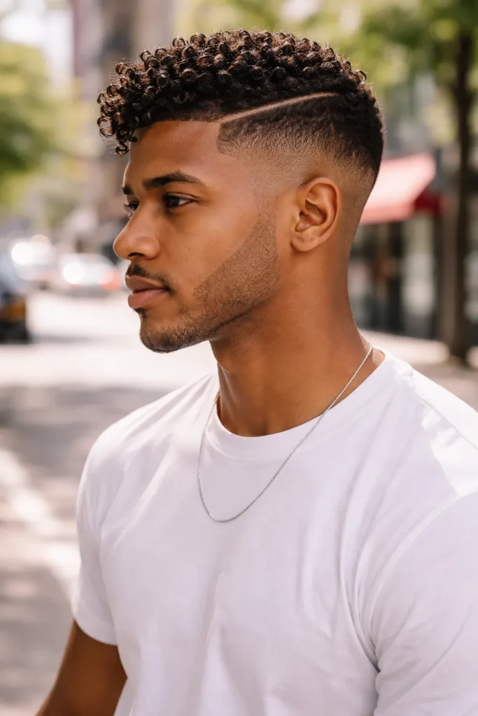 Curly Comb Over Fade