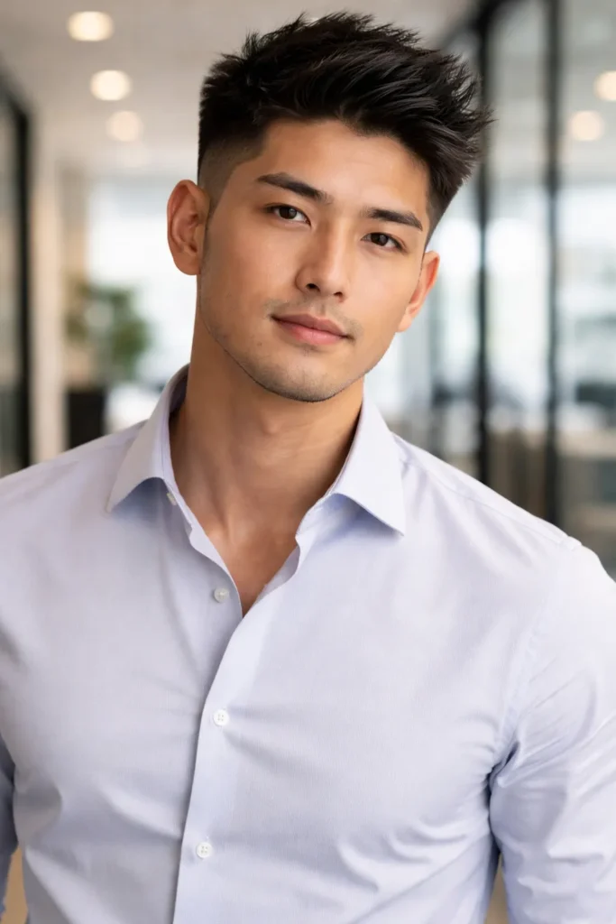  High Fade with Scissor Cut Top