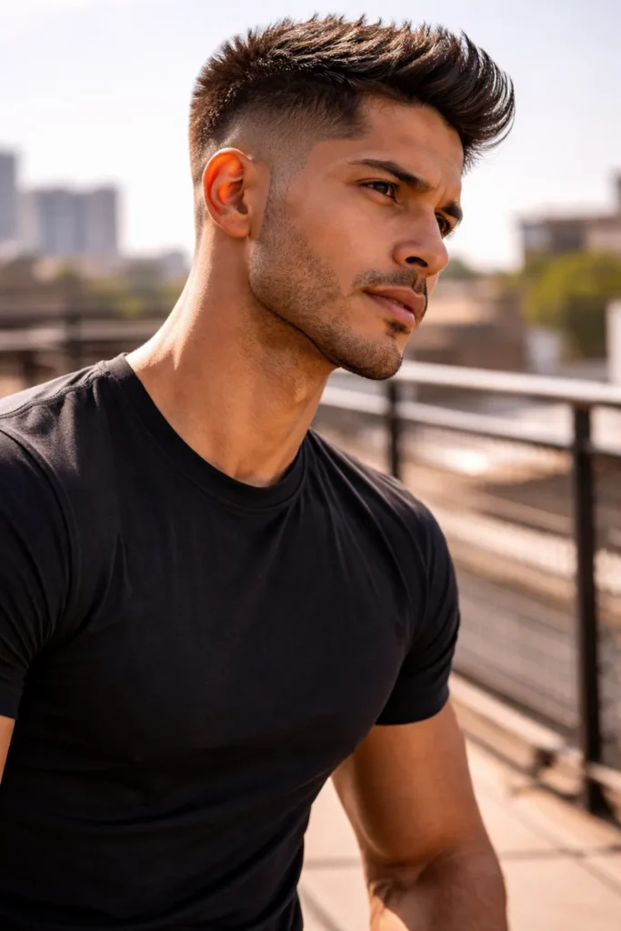 High Fade with Short Top