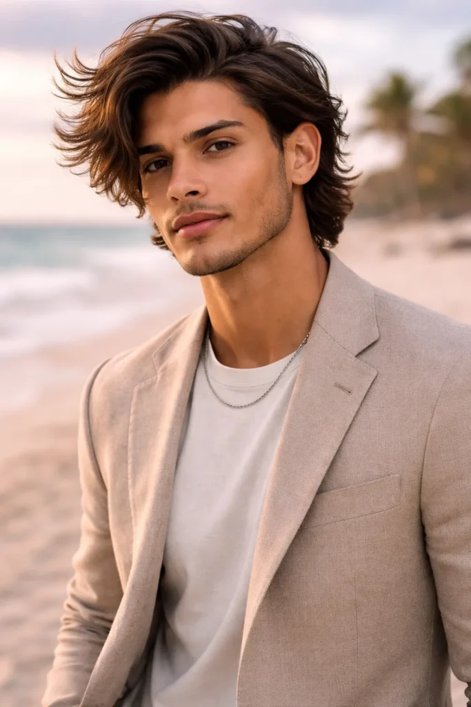 Layered Medium Cut with Wind Texture