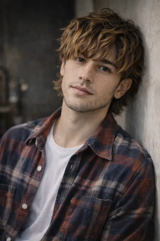 Layered Shag with Honey Blonde Highlights