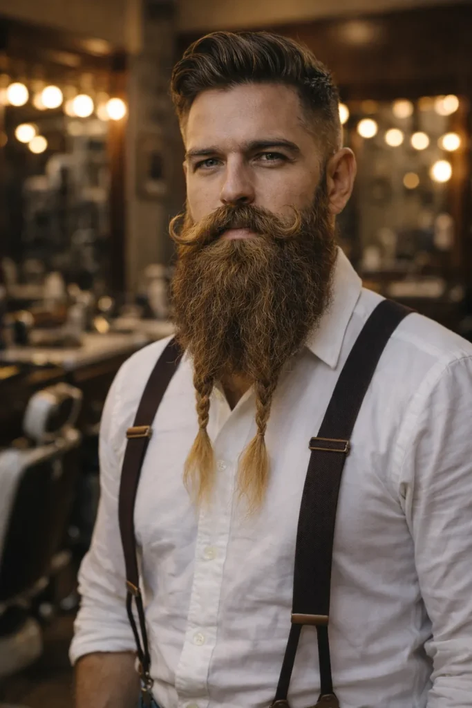 Long Beard with Handlebar Mustache