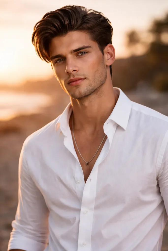 Long Top Draped Back with Natural Breaks