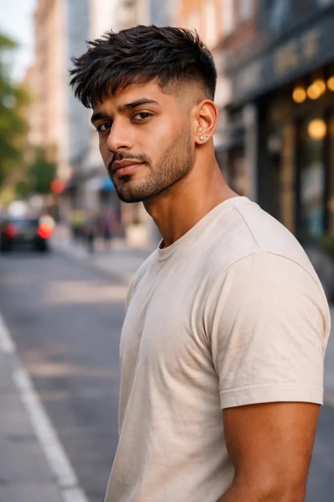 Low Skin Fade + Textured Fringe Drop