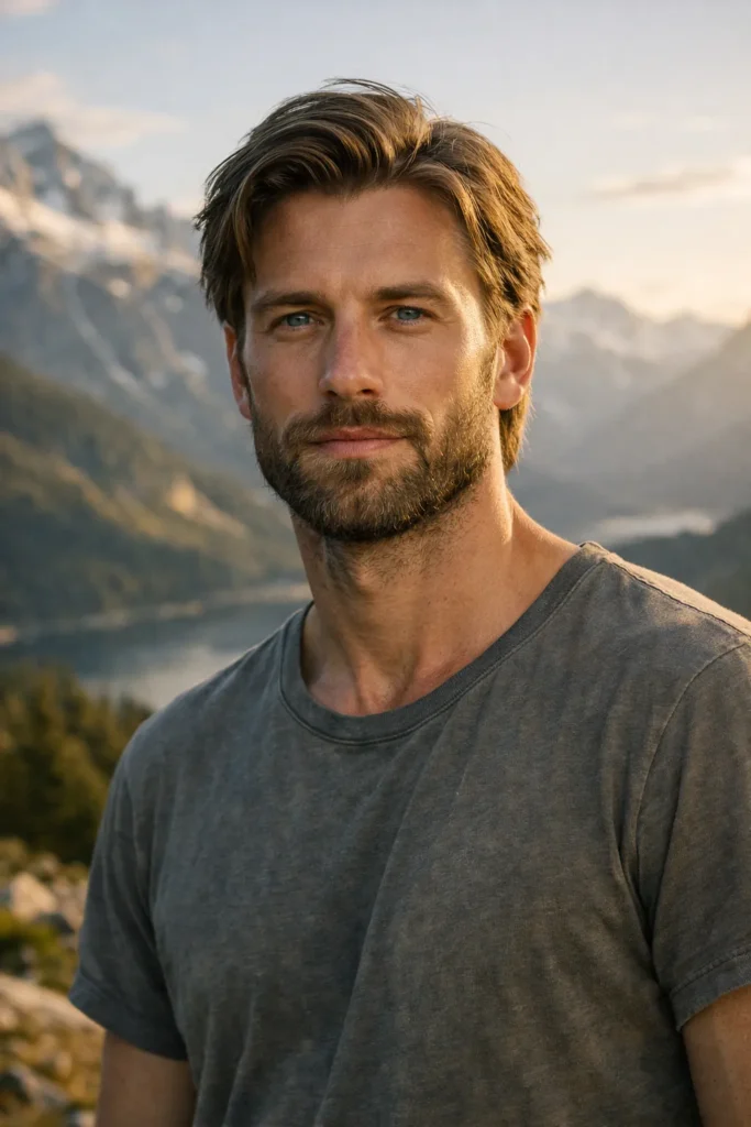 Medium-Length Beard with Airy Natural Texture