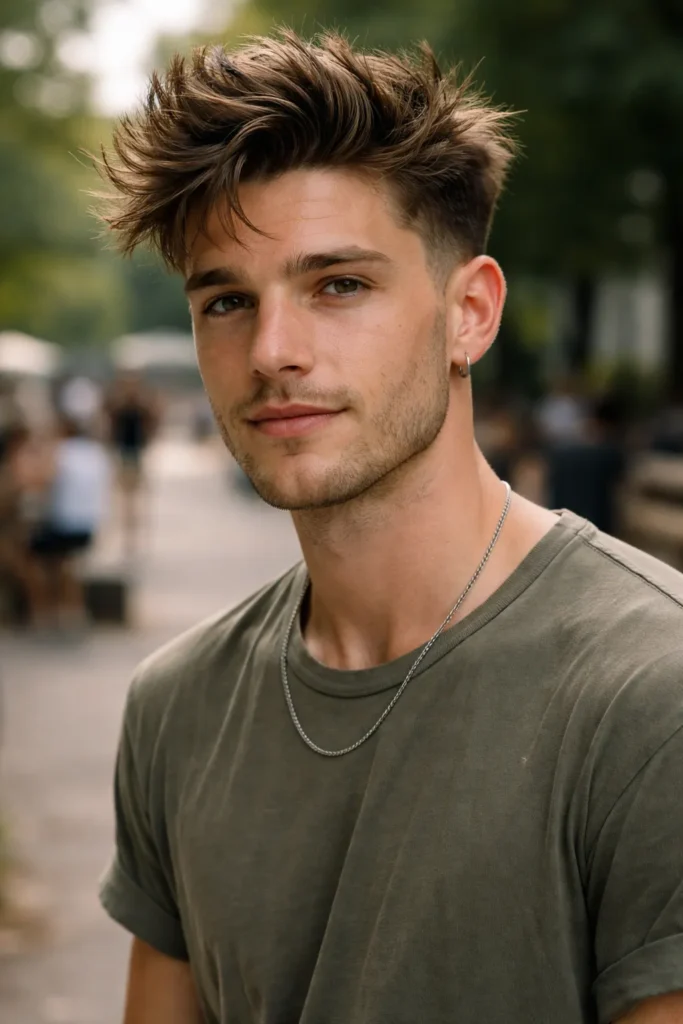 Messy Brush-Up + Mid Taper Fade