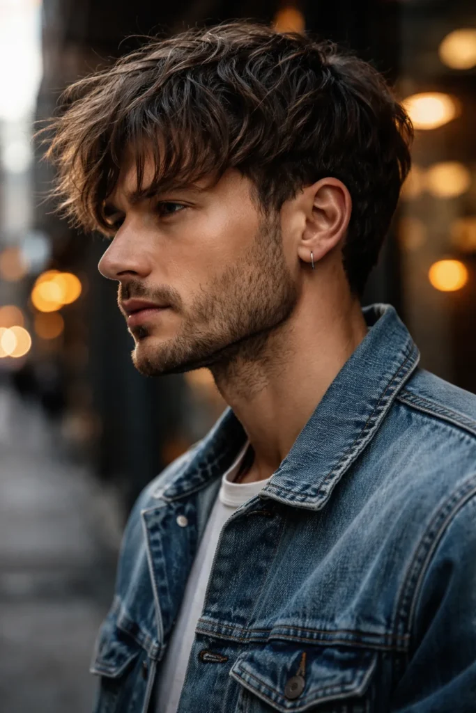 Messy Textured Curtain Bangs