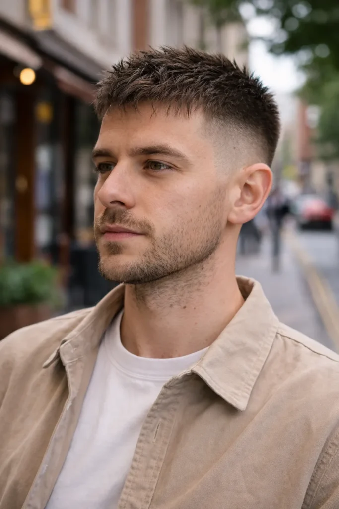 Modern Buzz Texture + Mid Taper Fade
