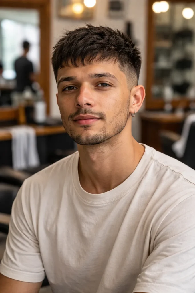 Modern Caesar + Mid Taper Fade