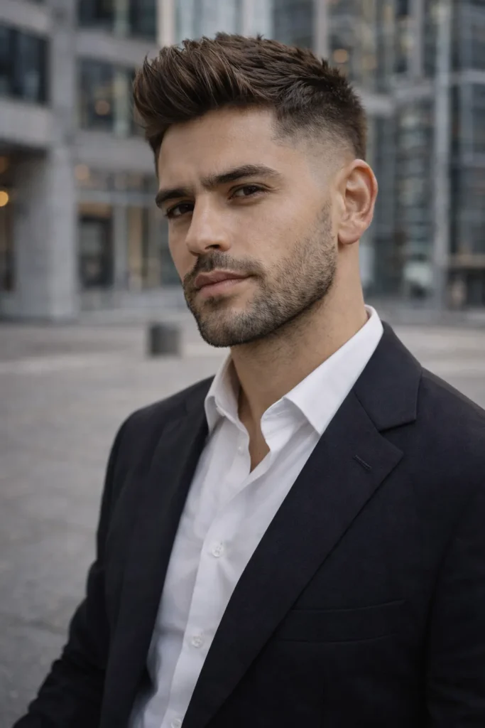 Modern Short Beard with Clean Outline