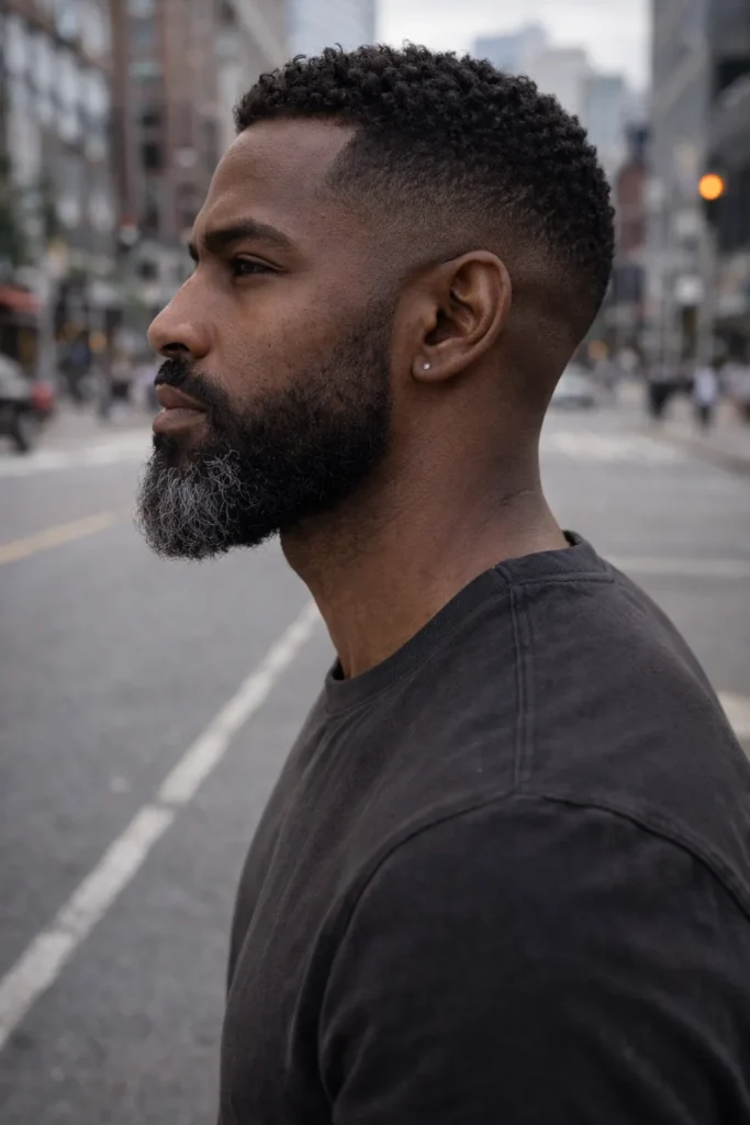 Sharp Fade Medium Beard