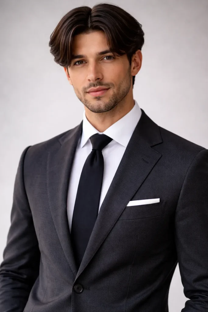 Sharp Structured Curtain Bangs