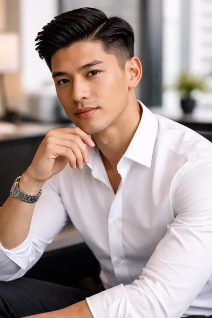 Side Part with Low Fade