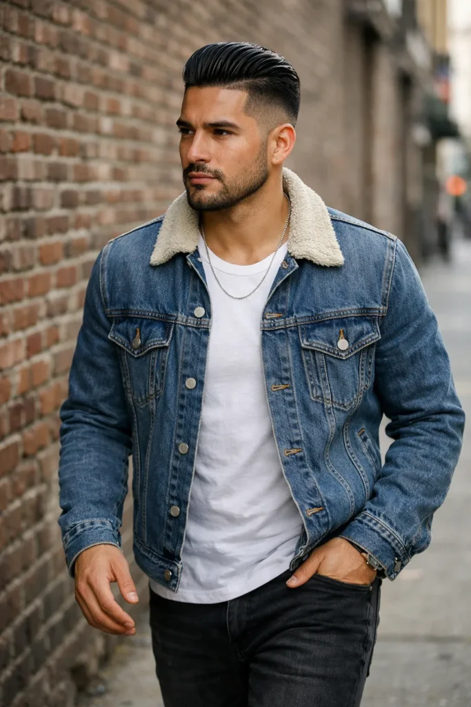 Slick Back Fade With Beard