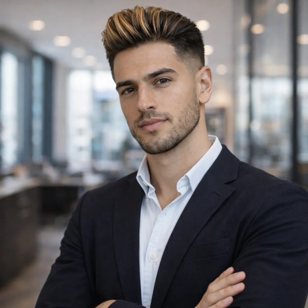 Slick Back Taper with Honey Blonde Shine