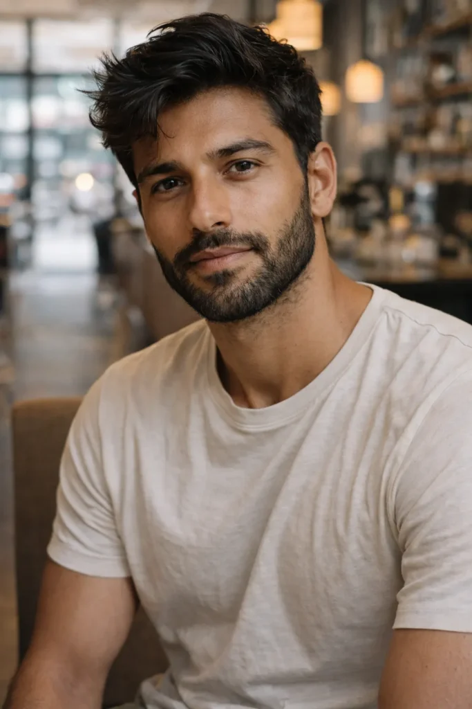 Soft Asymmetrical Beard with Clean Cheeks