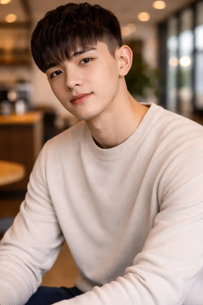 Soft Fringe Caesar for Straight Hair