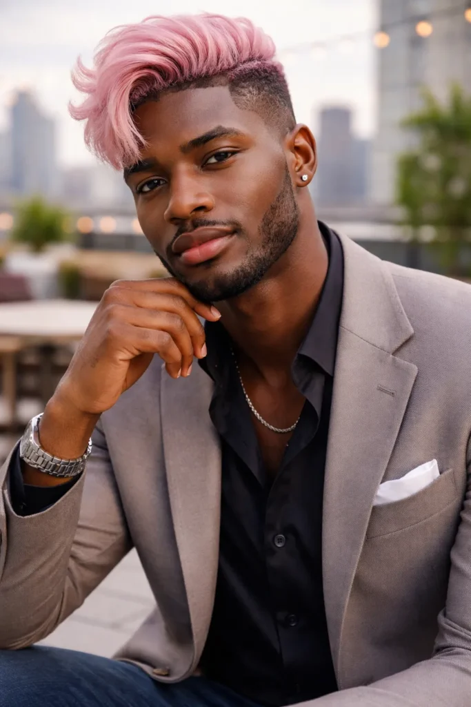 Soft Pink Modern Quiff