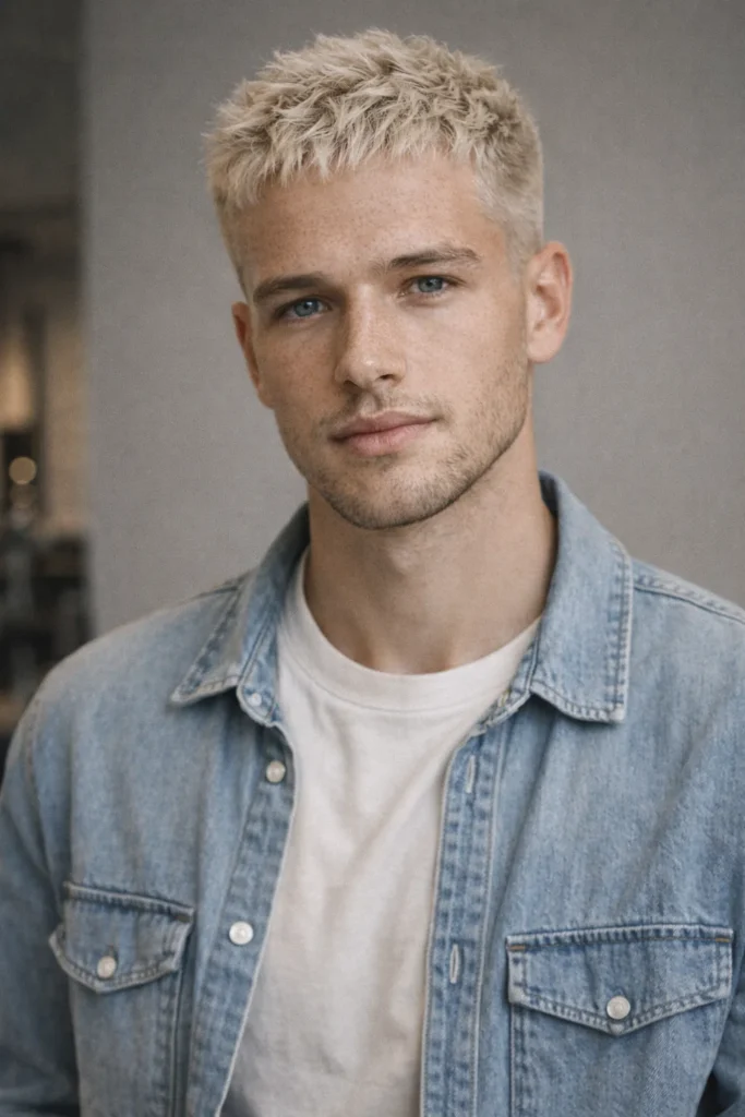 Soft Platinum Crop with Airy Texture