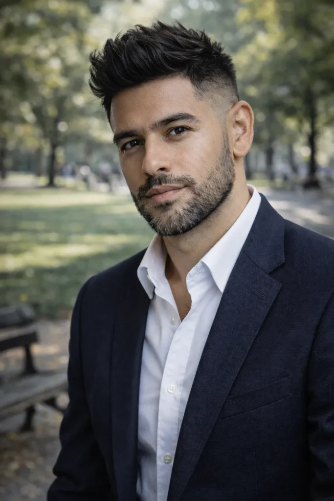 Taper Fade with Layered Crown Volume