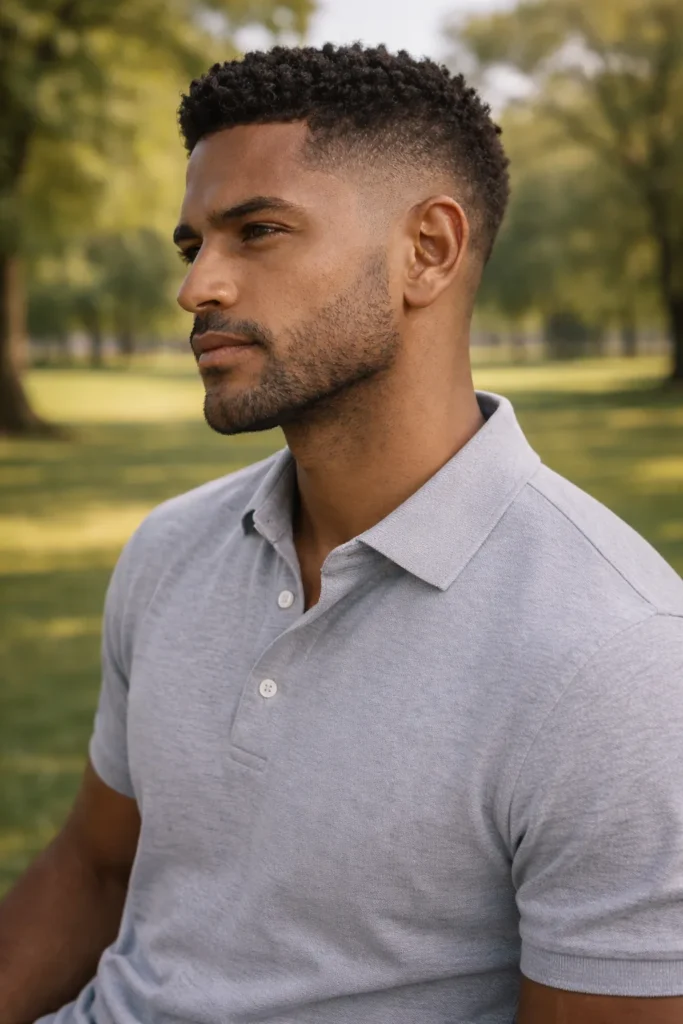 Burst Fade with Tapered Neckline