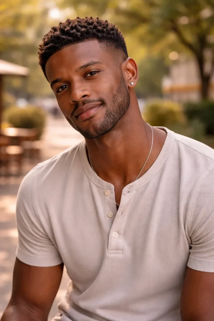 Temple Fade with Short Curls