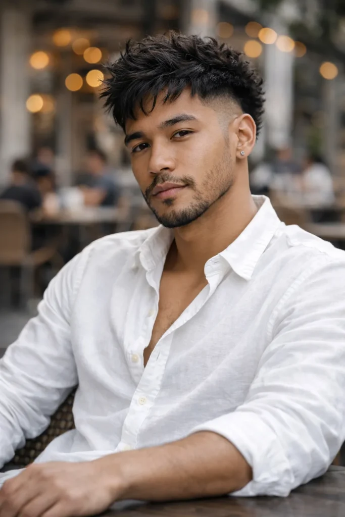  Textured Top Burst Fade