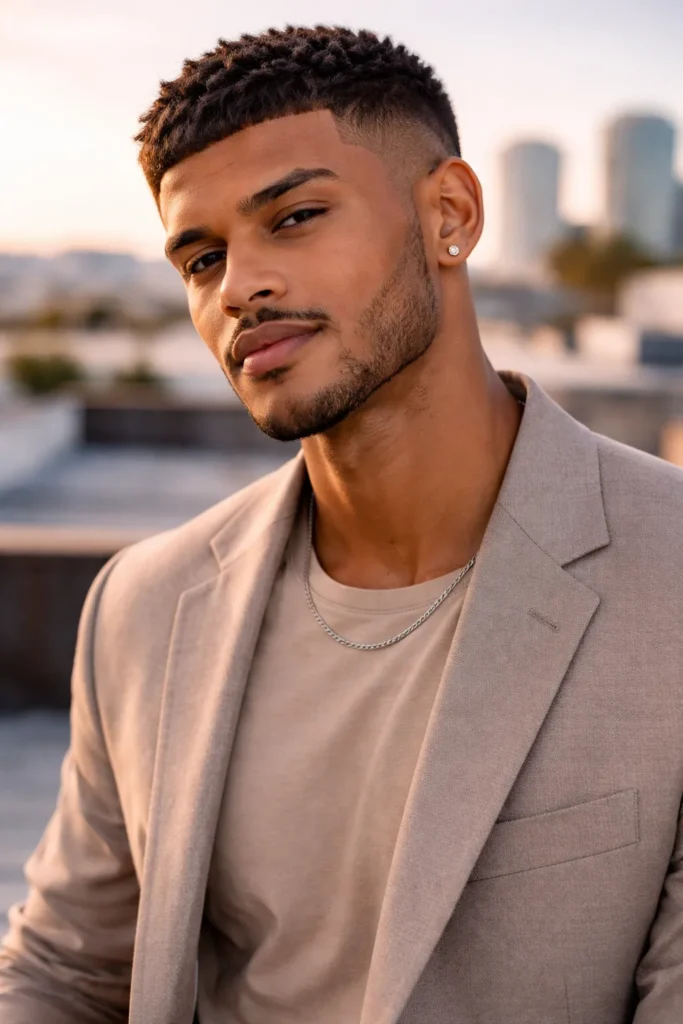 Textured Caesar with Mid Fade