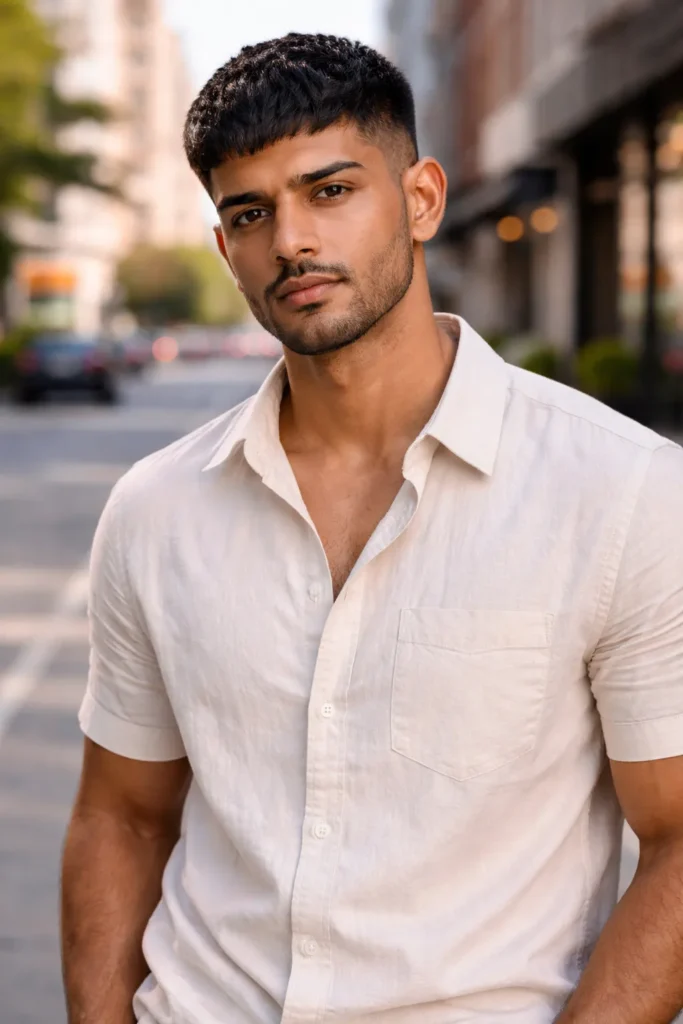 Textured Caesar with Shadow Fade