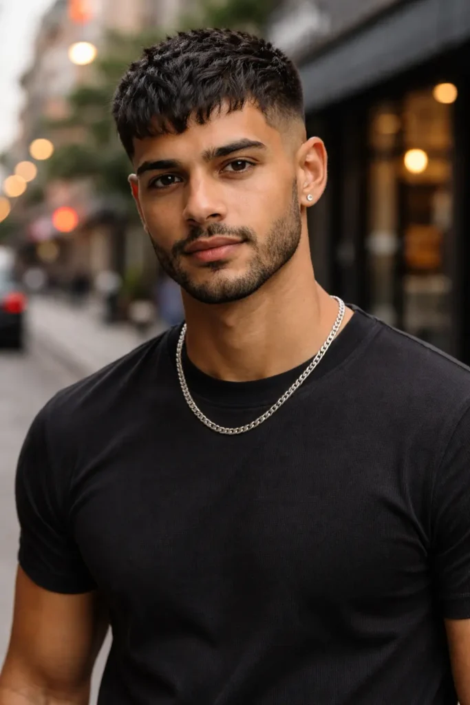 Textured Drop Fade with Jagged Fringe